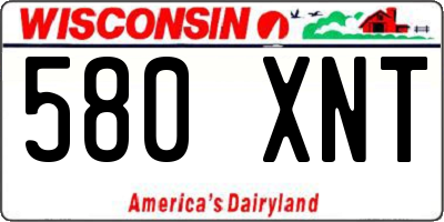 WI license plate 580XNT