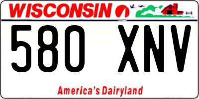 WI license plate 580XNV