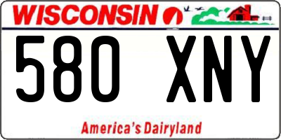 WI license plate 580XNY