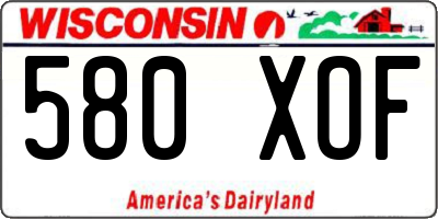 WI license plate 580XOF