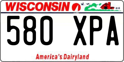 WI license plate 580XPA