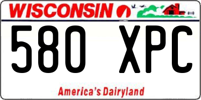 WI license plate 580XPC
