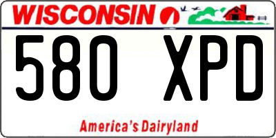 WI license plate 580XPD
