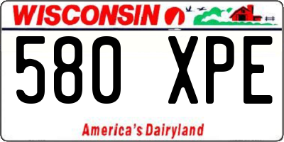 WI license plate 580XPE