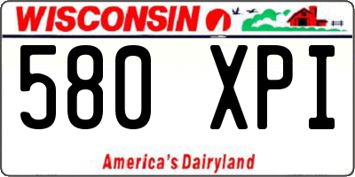 WI license plate 580XPI