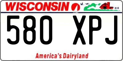 WI license plate 580XPJ