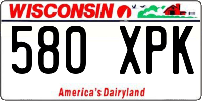 WI license plate 580XPK