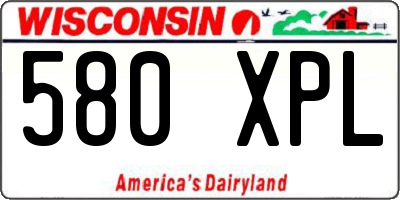 WI license plate 580XPL