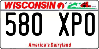 WI license plate 580XPO