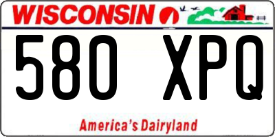 WI license plate 580XPQ