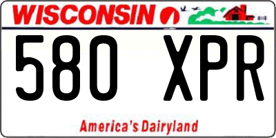 WI license plate 580XPR