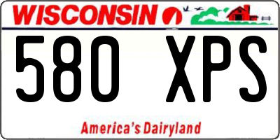 WI license plate 580XPS