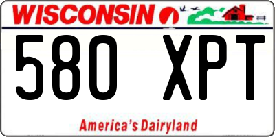 WI license plate 580XPT