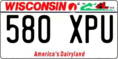 WI license plate 580XPU