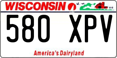 WI license plate 580XPV