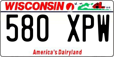 WI license plate 580XPW