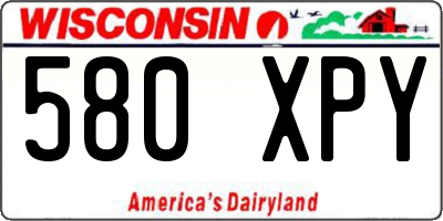 WI license plate 580XPY
