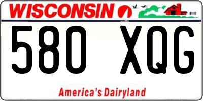 WI license plate 580XQG