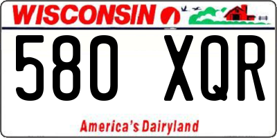 WI license plate 580XQR