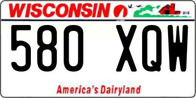 WI license plate 580XQW