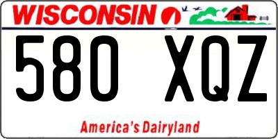 WI license plate 580XQZ