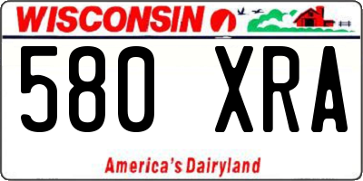 WI license plate 580XRA