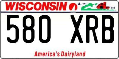 WI license plate 580XRB