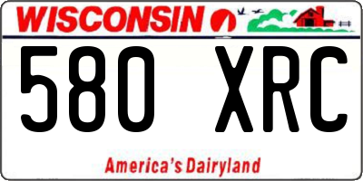 WI license plate 580XRC