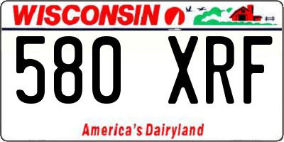 WI license plate 580XRF