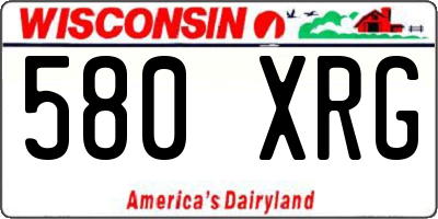 WI license plate 580XRG