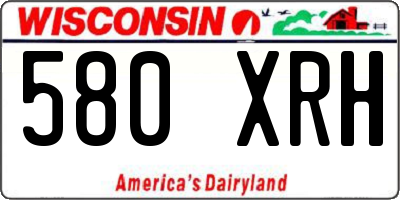 WI license plate 580XRH