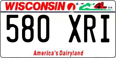 WI license plate 580XRI