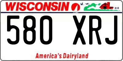 WI license plate 580XRJ