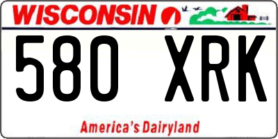WI license plate 580XRK