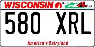 WI license plate 580XRL