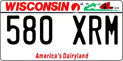 WI license plate 580XRM