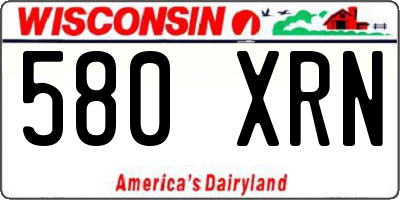 WI license plate 580XRN