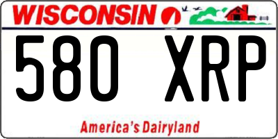 WI license plate 580XRP