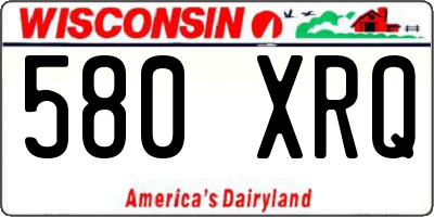 WI license plate 580XRQ