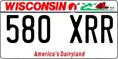 WI license plate 580XRR