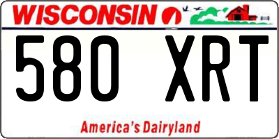 WI license plate 580XRT