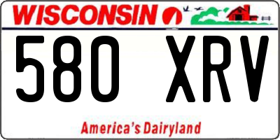 WI license plate 580XRV