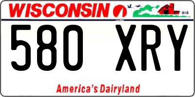 WI license plate 580XRY