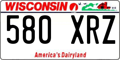 WI license plate 580XRZ