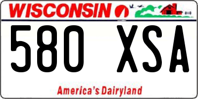 WI license plate 580XSA