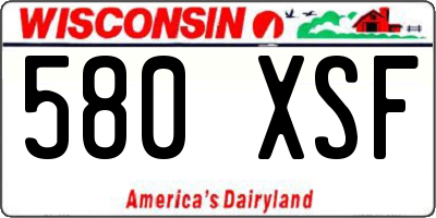 WI license plate 580XSF