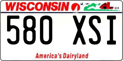 WI license plate 580XSI