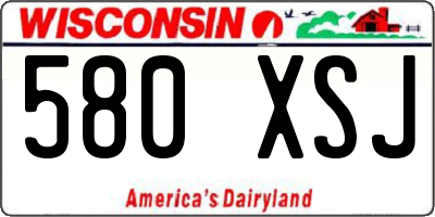 WI license plate 580XSJ