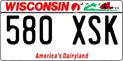 WI license plate 580XSK