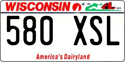 WI license plate 580XSL